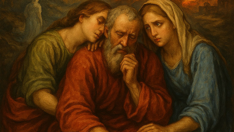 After the destruction of Sodom, Lot and his two daughters took shelter in a cave in the mountains (Genesis 19:30).